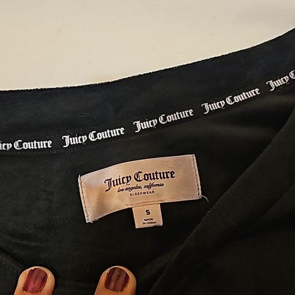 Juicy Couture Sleepwear Set - Black with Silver Studded Logo size small - Picture 3 of 7